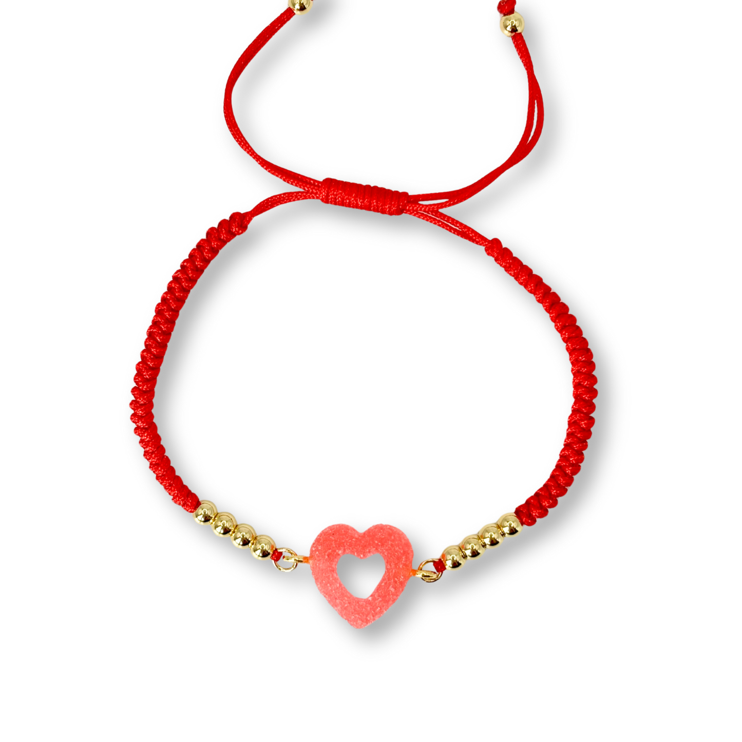 Sweetheart Macramé Bracelet in Strawberry