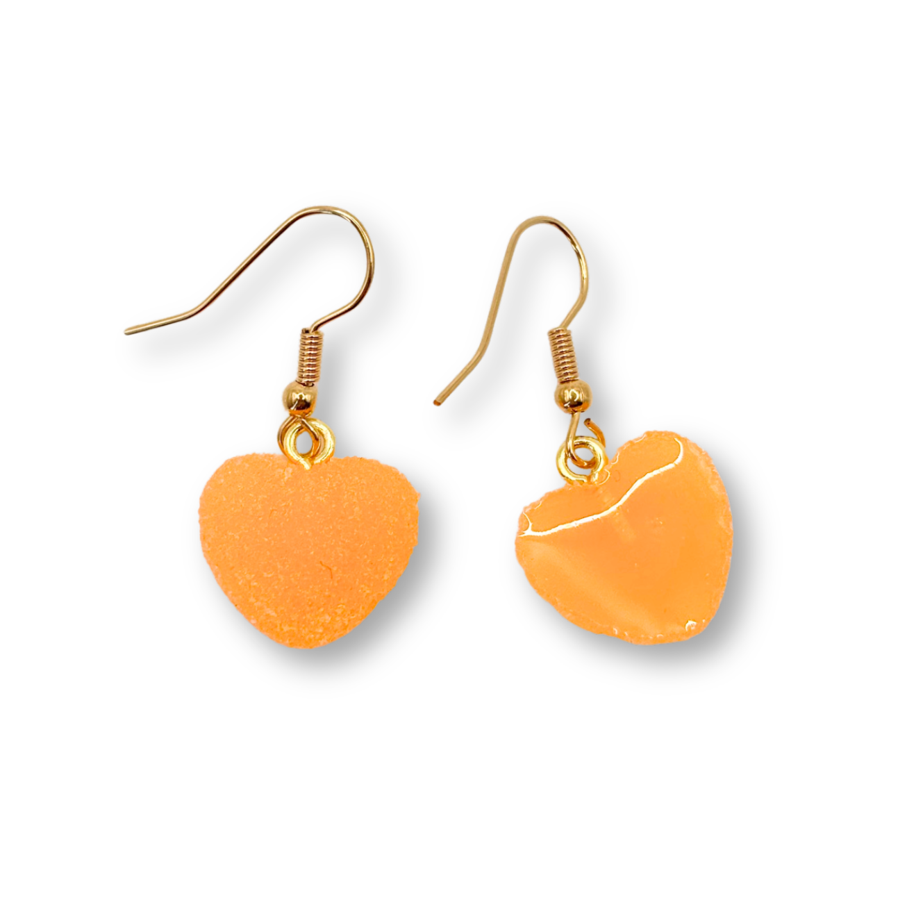 Sugar Heart Drop Earrings, in Orange