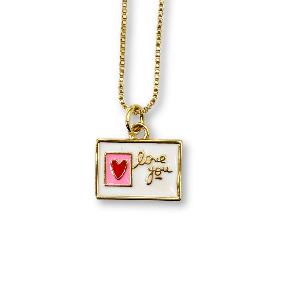 Love You Postcard Pendant
