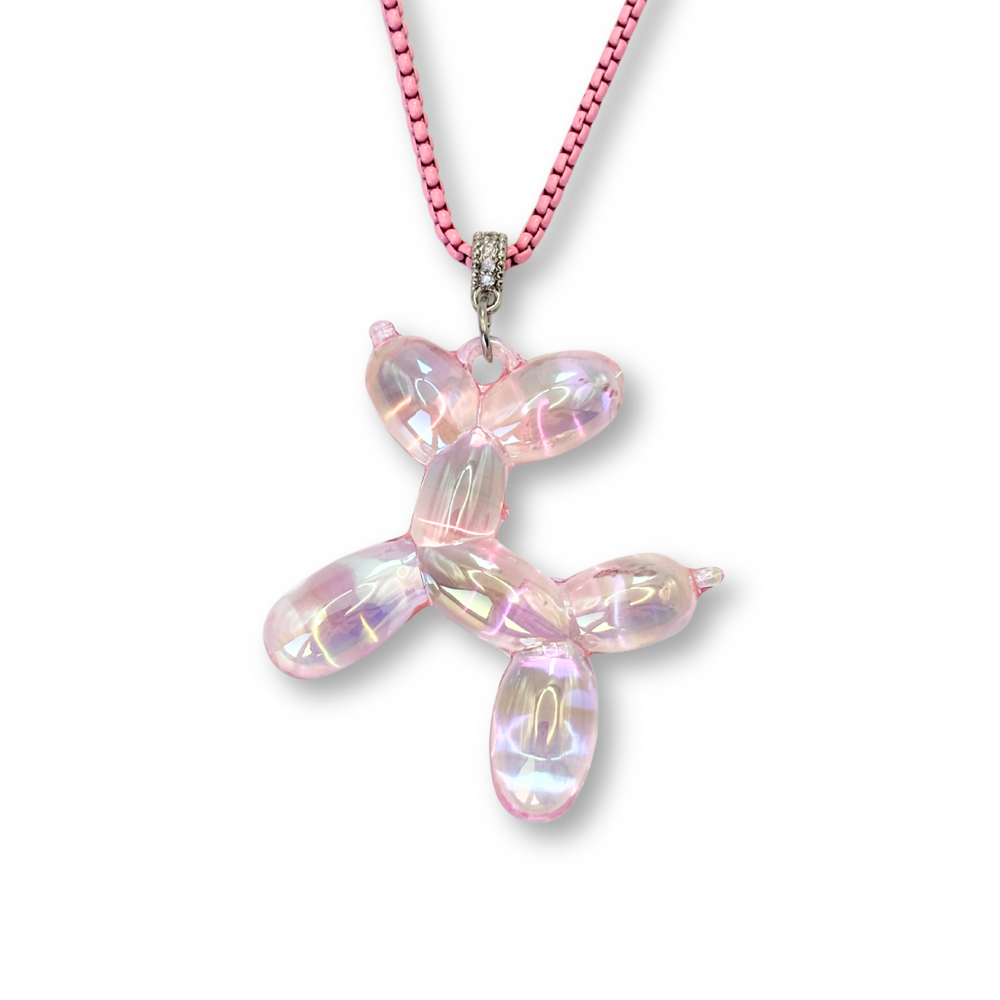 Large Balloon Dog Pendant in Pink