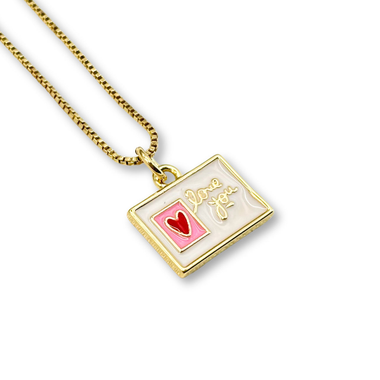 Love You Postcard Pendant
