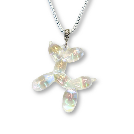 Large Balloon Dog Pendant in Clear