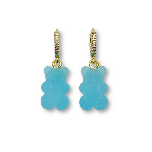 Gummy Bear Drop Earrings in Bubblegum Blue