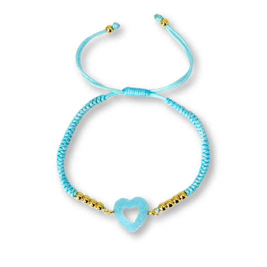 Sweetheart Macramé Bracelet in Bubblegum Blue