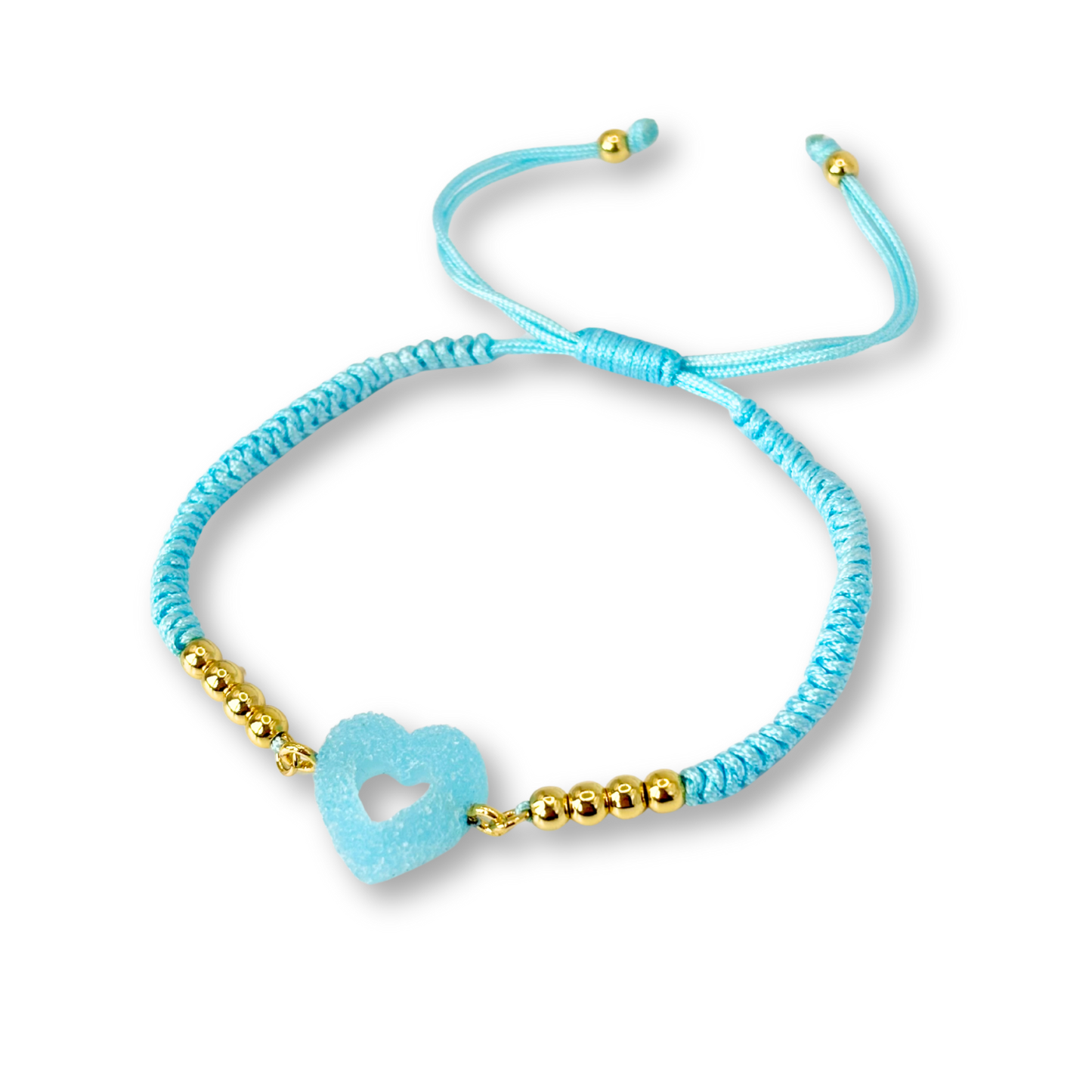 Sweetheart Macramé Bracelet in Bubblegum Blue