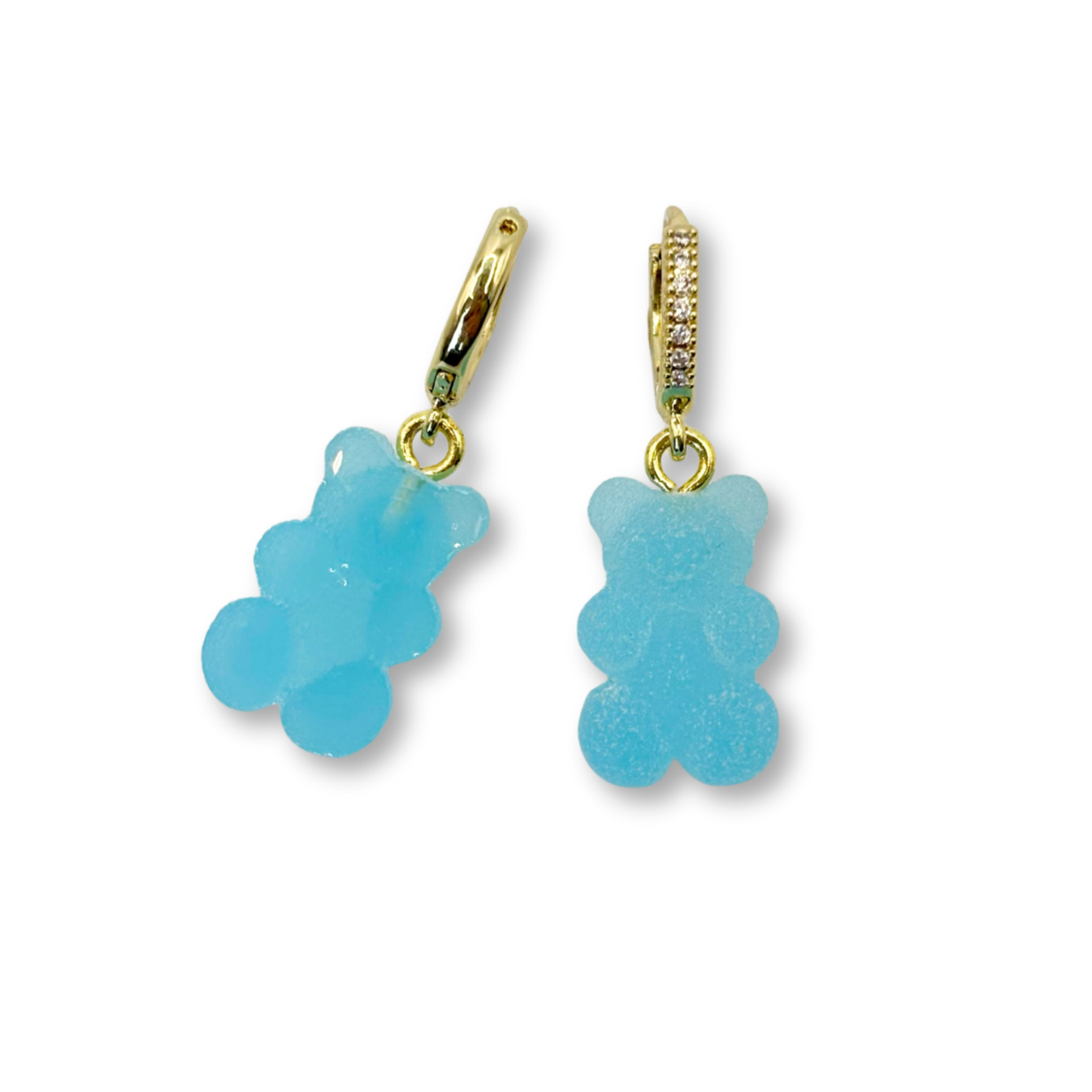 Gummy Bear Drop Earrings in Bubblegum Blue