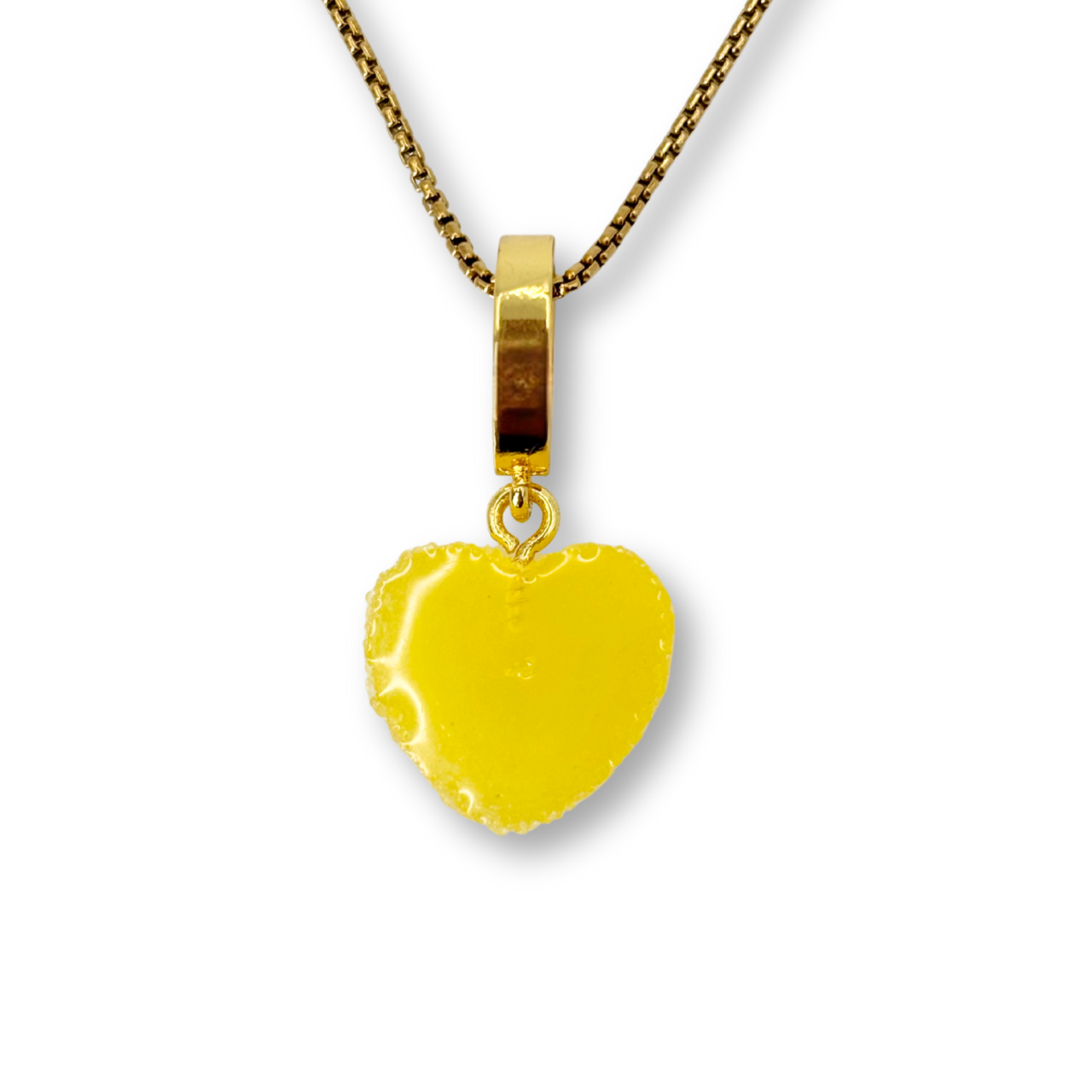 Sugar Heart Pendant with Chain, in Lemon