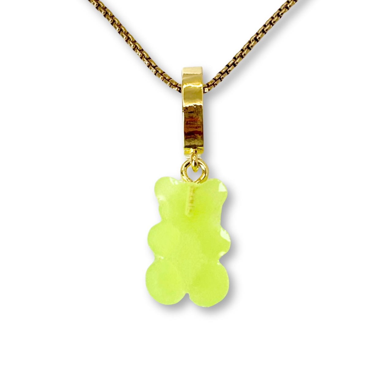 Gummy Bear Pendant with Chain, in Lime