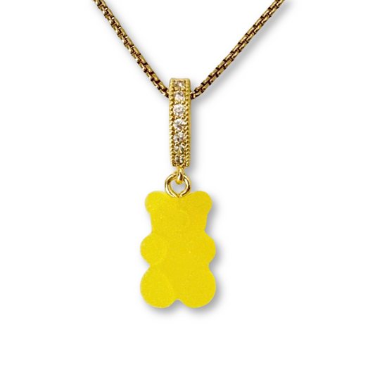 Gummy Bear Pendant with Chain in Limoncello