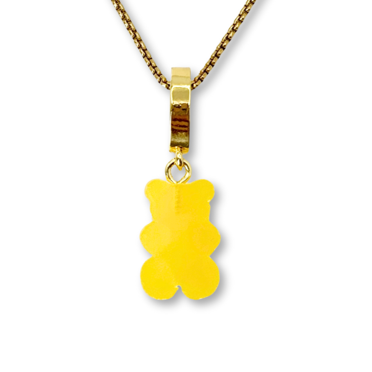 Gummy Bear Pendant with Chain, in Fresh Orange Juice