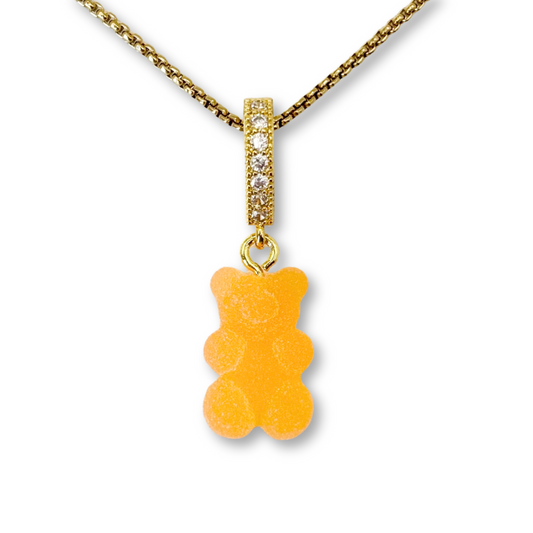 Gummy Bear Pendant with Chain, in Tangerine Dream