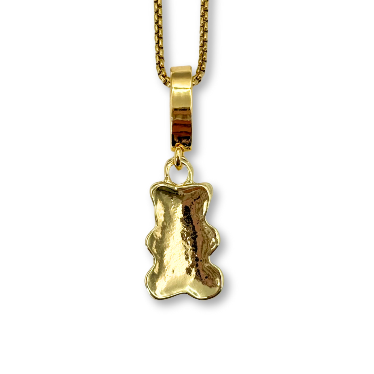 Golden Gummy Bear Pendant with Chain