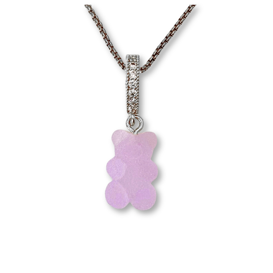Gummy Bear Pendant with Chain, in Grape