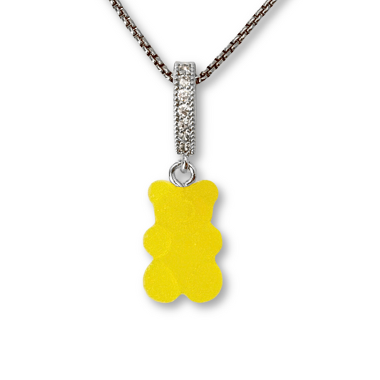 Gummy Bear Pendant with Chain in Limoncello