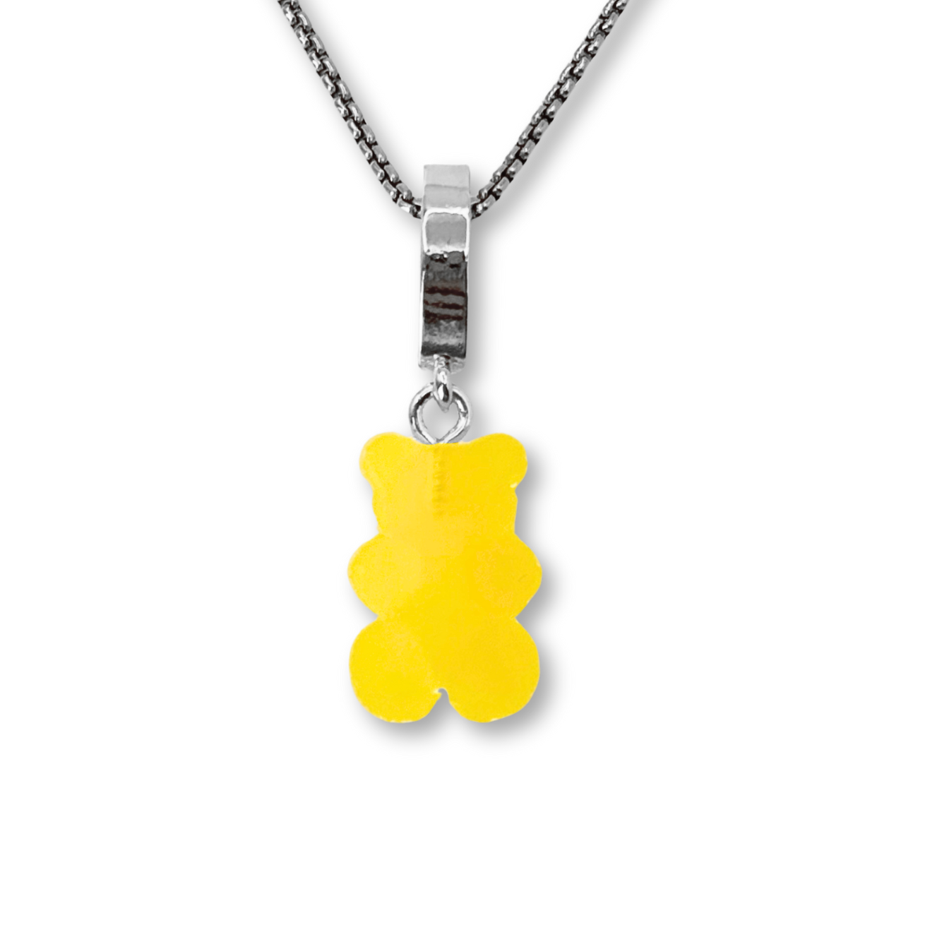 Gummy Bear Pendant with Chain, in Fresh Orange Juice