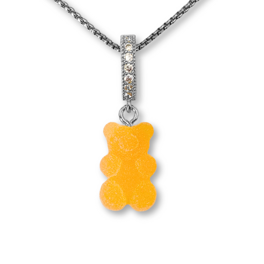 Gummy Bear Pendant with Chain, in Tangerine Dream