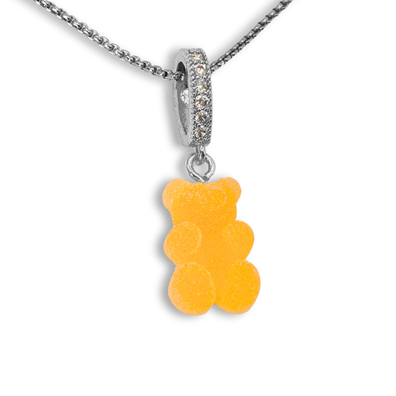Gummy Bear Pendant with Chain, in Tangerine Dream