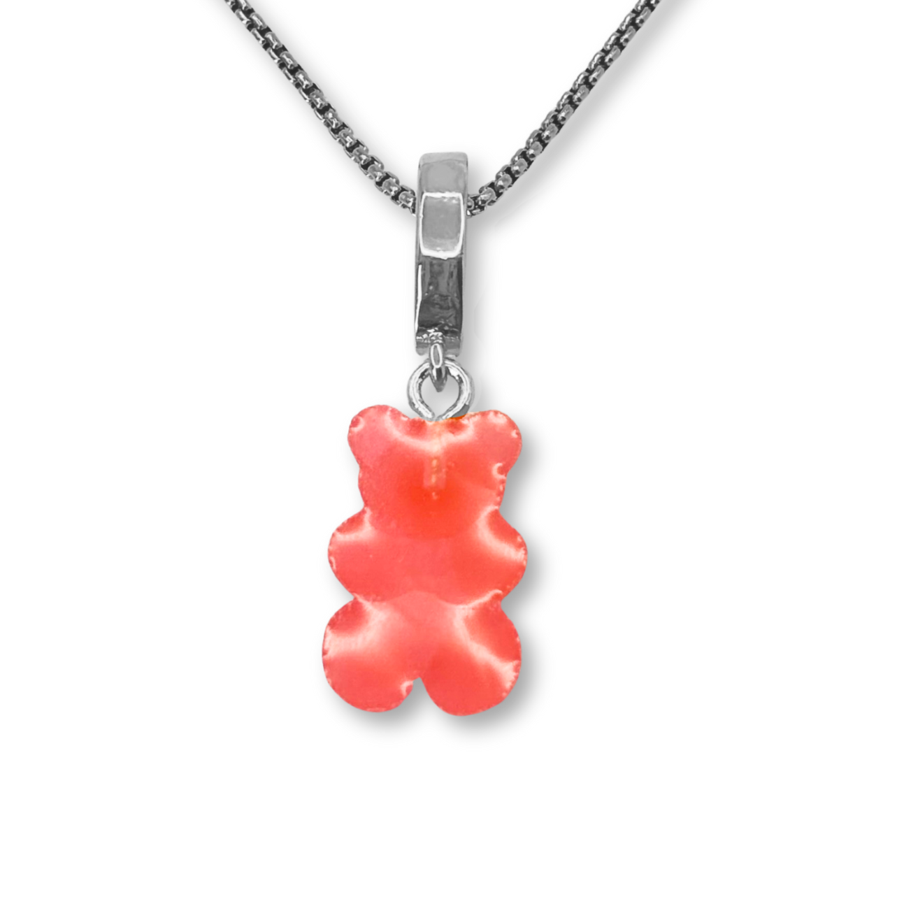 Gummy Bear Pendant with Chain in Strawberry