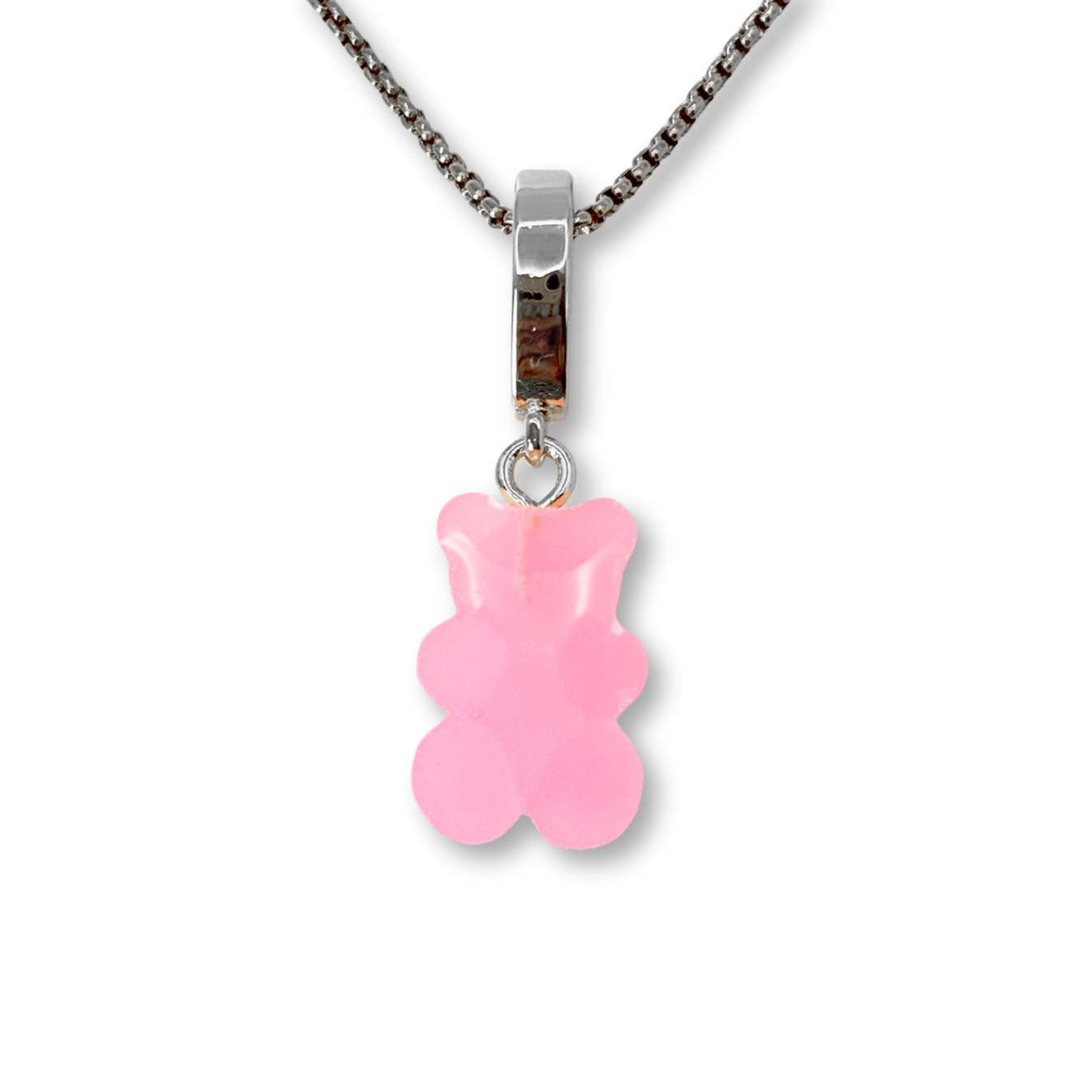 Gummy Bear Pendant with Chain in Bubblegum Pink