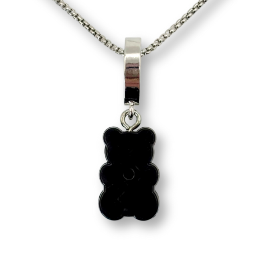 Gummy Bear Pendant with Chain, in Liquorice