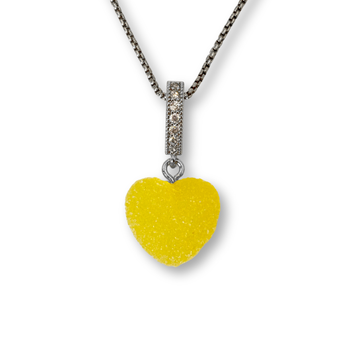 Sugar Heart Pendant with Chain, in Lemon