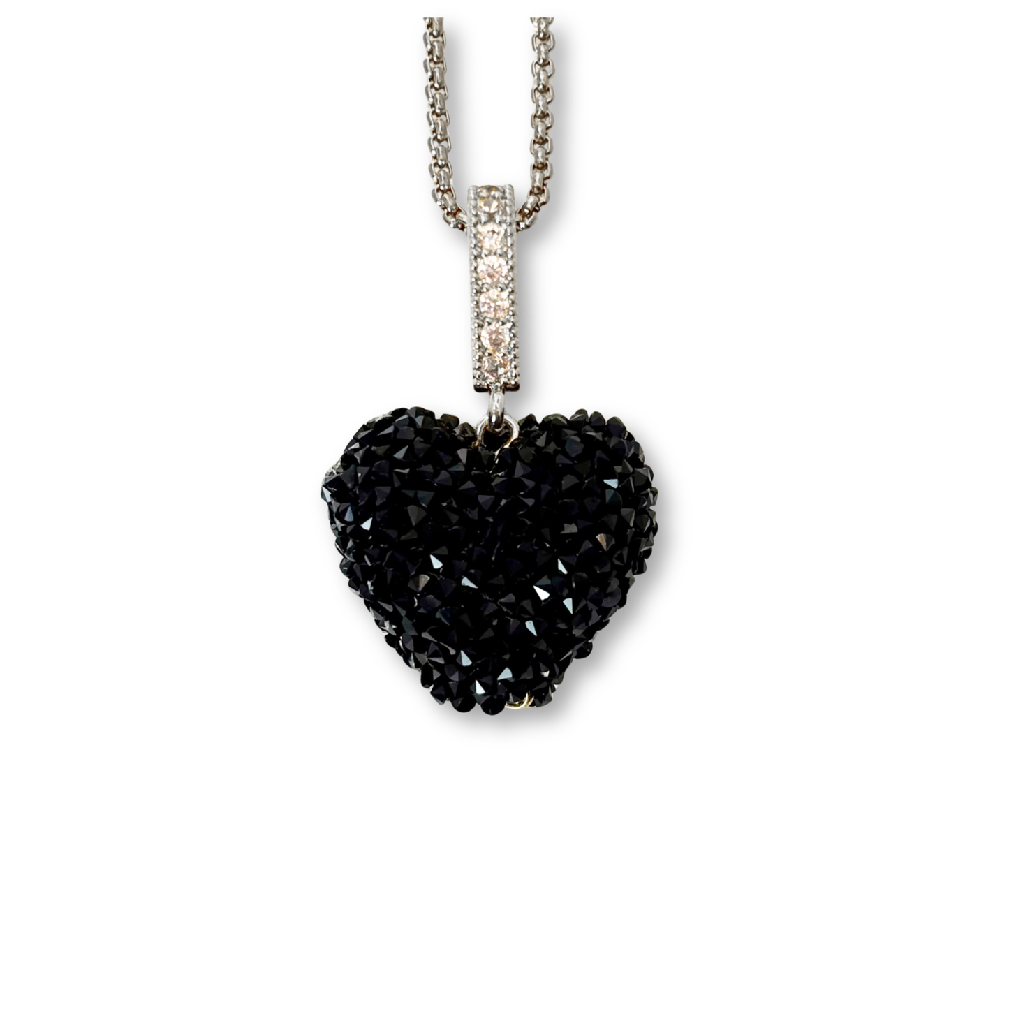 Jelly Heart Pendant with Chain in Black