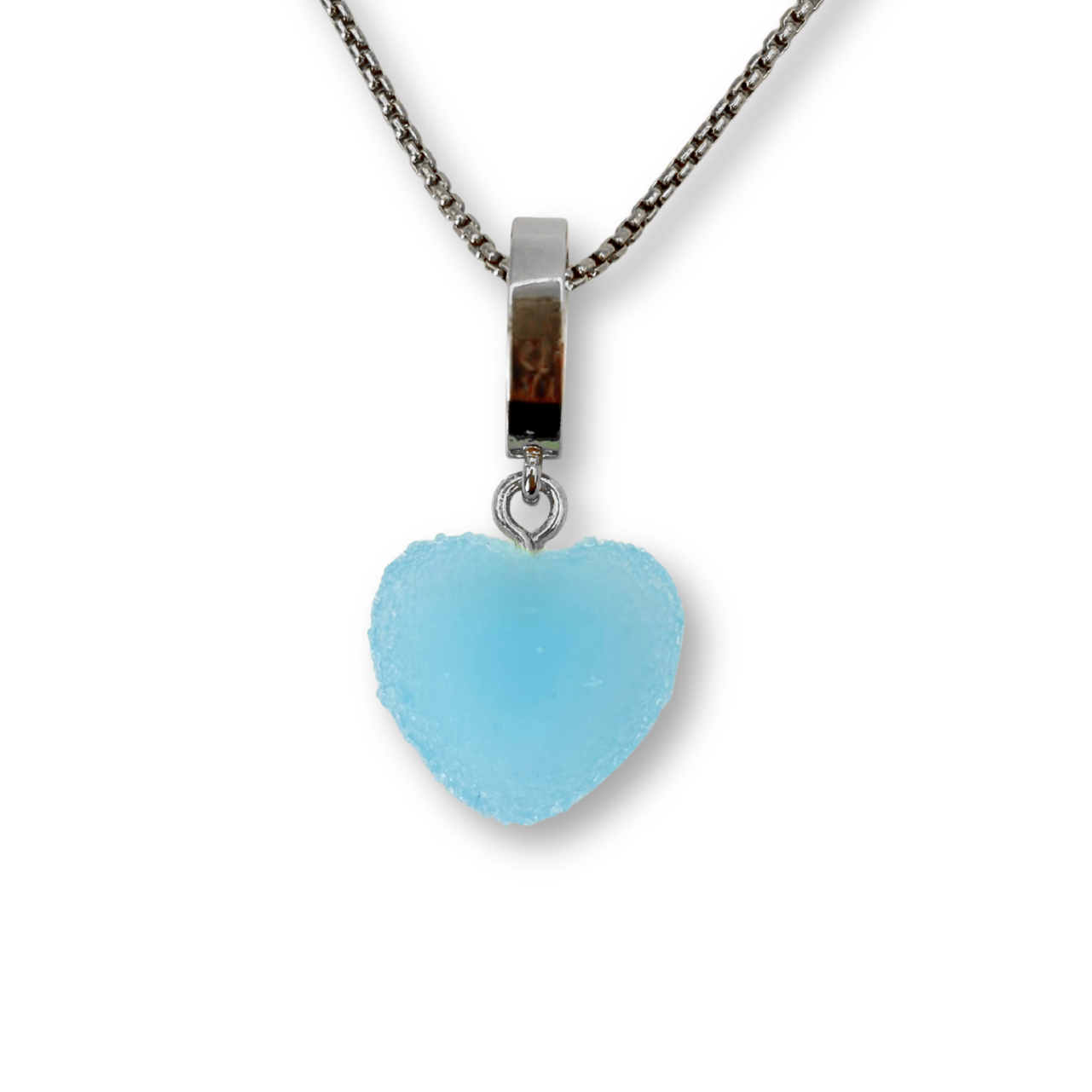 Sugar Heart Pendant with Chain, in Bubblegum Blue