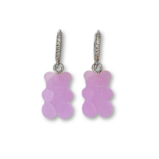 Gummy Bear Drop Earrings in Lavender