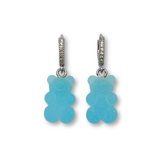 Gummy Bear Drop Earrings in Bubblegum Blue