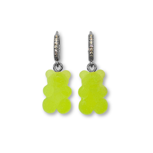 Gummy Bear Drop Earrings in Lime