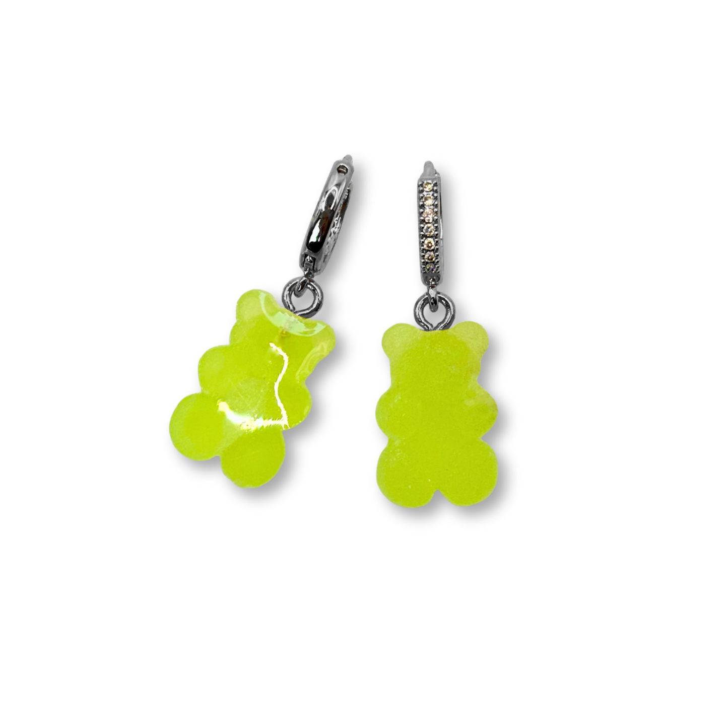 Gummy Bear Drop Earrings in Lime