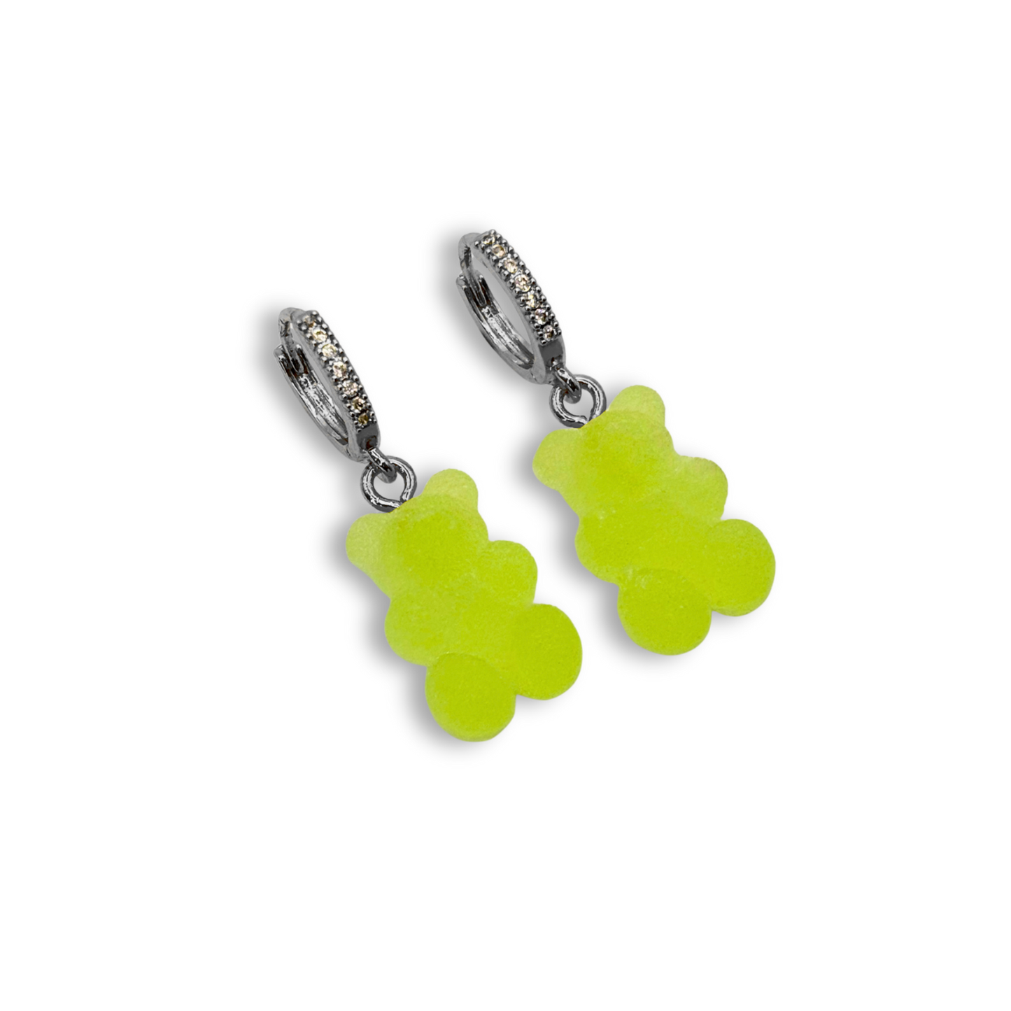 Gummy Bear Drop Earrings in Lime