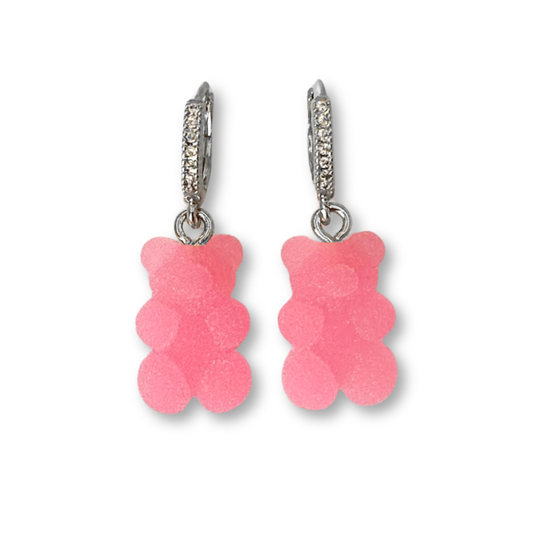 Gummy Bear Drop Earrings in Candy Floss Pink