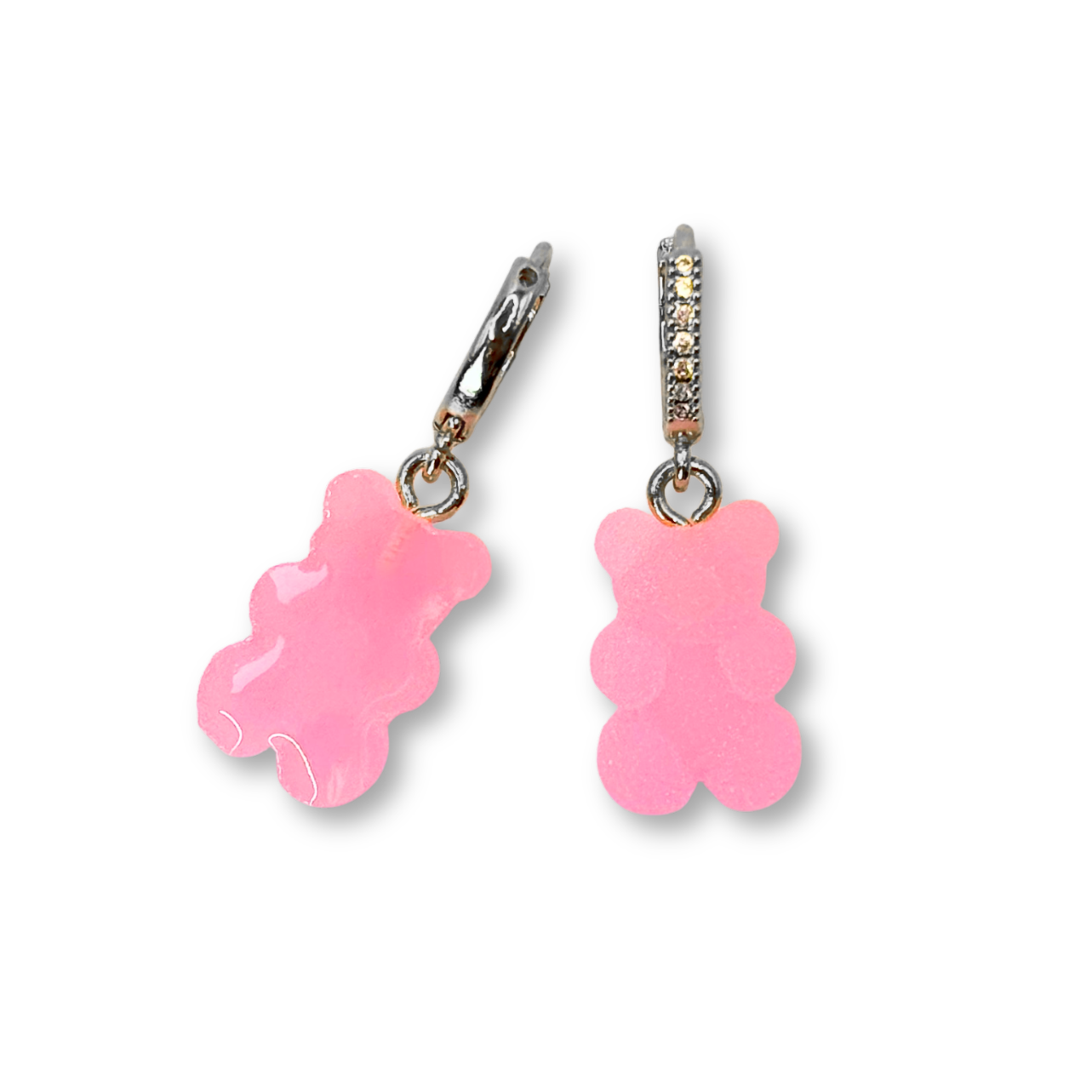 Gummy Bear Drop Earrings in Bubblegum Pink