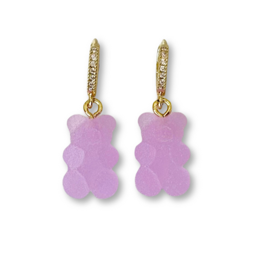 Gummy Bear Drop Earrings in Lavender