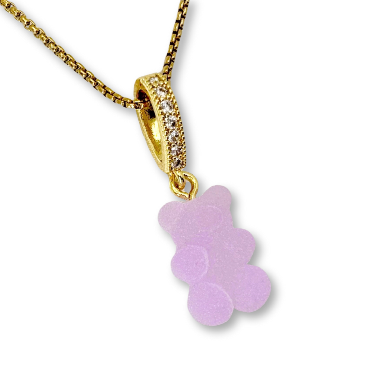 Gummy Bear Pendant with Chain, in Lavender