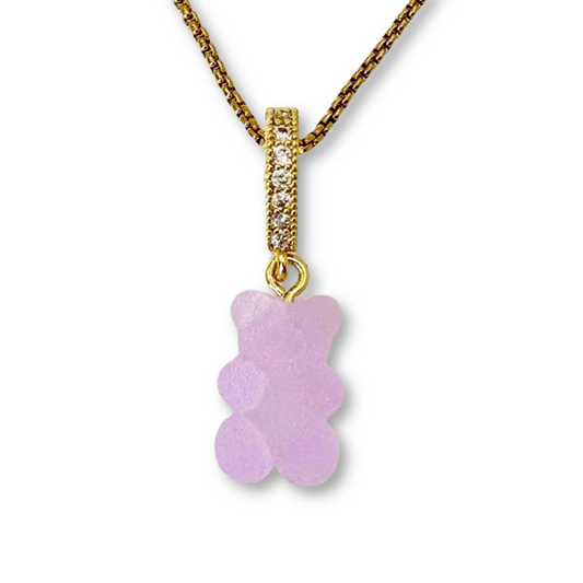 Gummy Bear Pendant with Chain, in Lavender