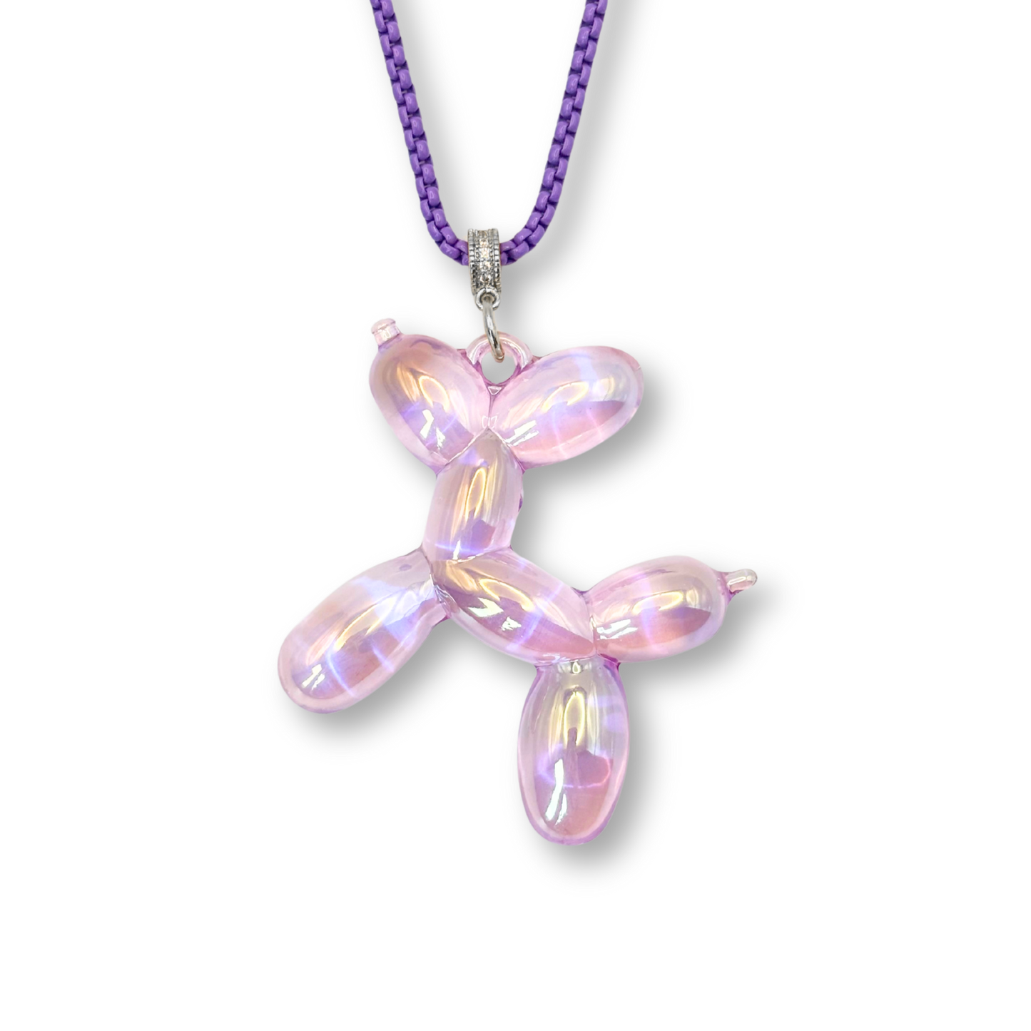 Large Balloon Dog Pendant in Purple