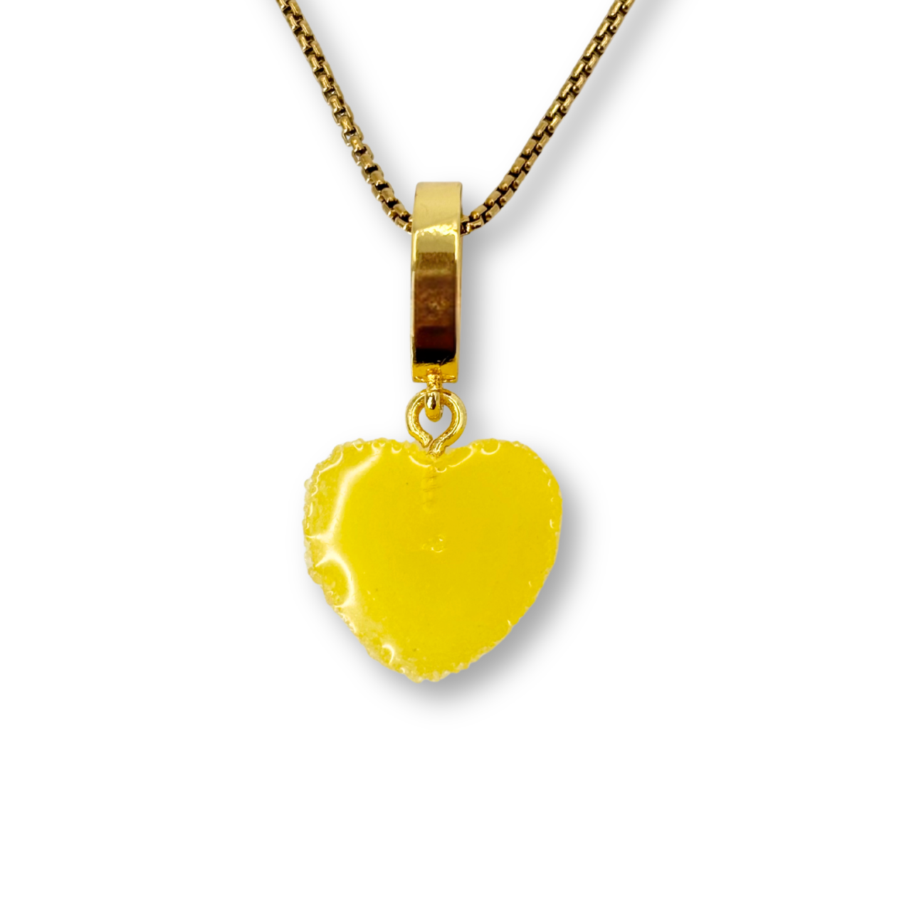 Sugar Heart Pendant with Chain, in Lemon